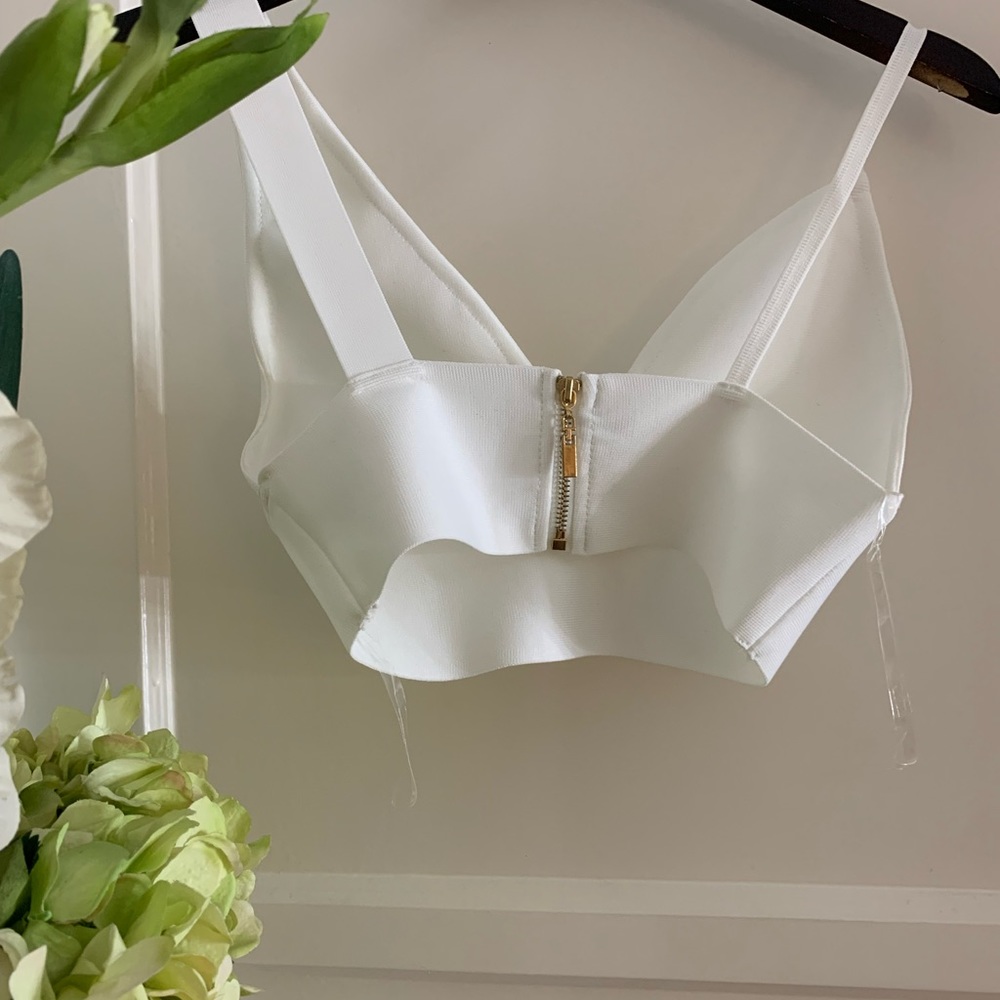 CO-ORD WHITE 2 PIECE TOP & SKIRT SET BANDAGE DRESS - Picture 11 of 15